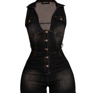 Shane justin NWT Denim Girl Black romper small